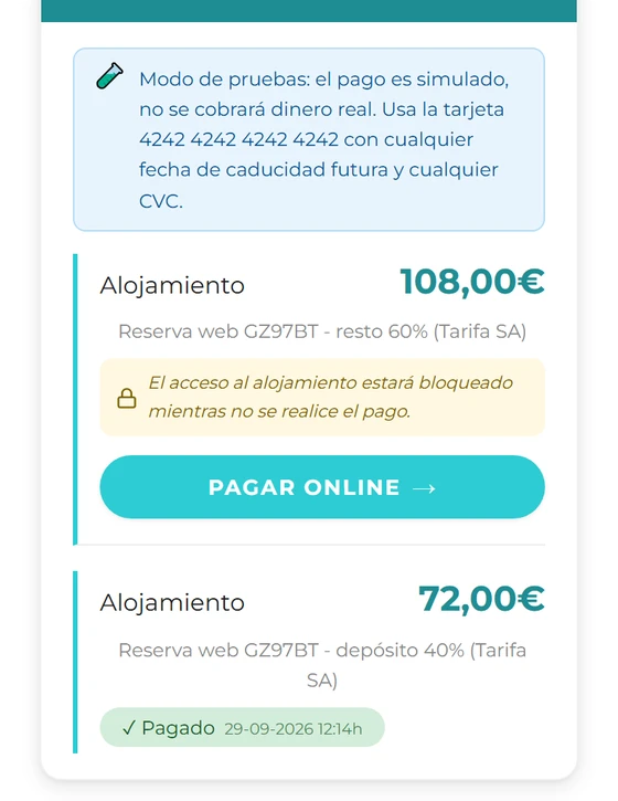 Pago pendiente con el aviso de acceso bloqueado