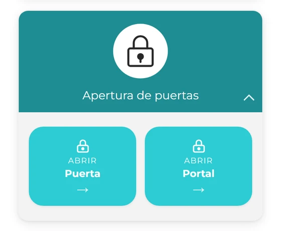 Apertura de puertas con los botones para abrir la puerta y el portal