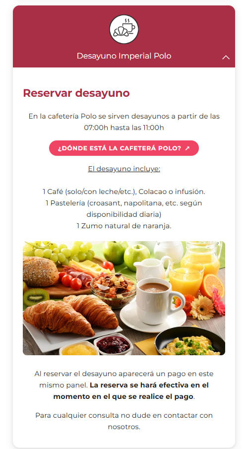 Un servicio de pago dentro del panel del huésped, listo para reservar y abonar online